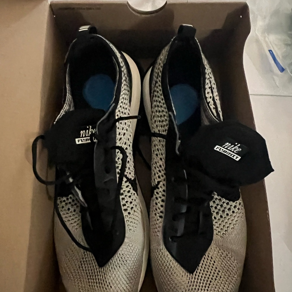 Nike Black and White Flyknit Shoes